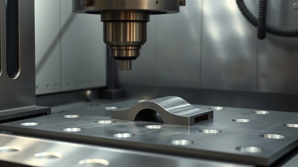 CNC machining of aluminum plate for aerospace components.
