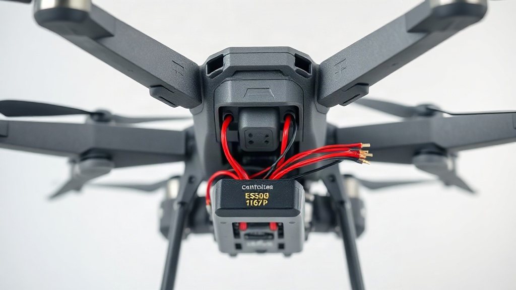 Four drone motors connected to individual ESCs on the airframe.